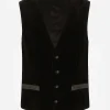 Single-breasted velvet vest