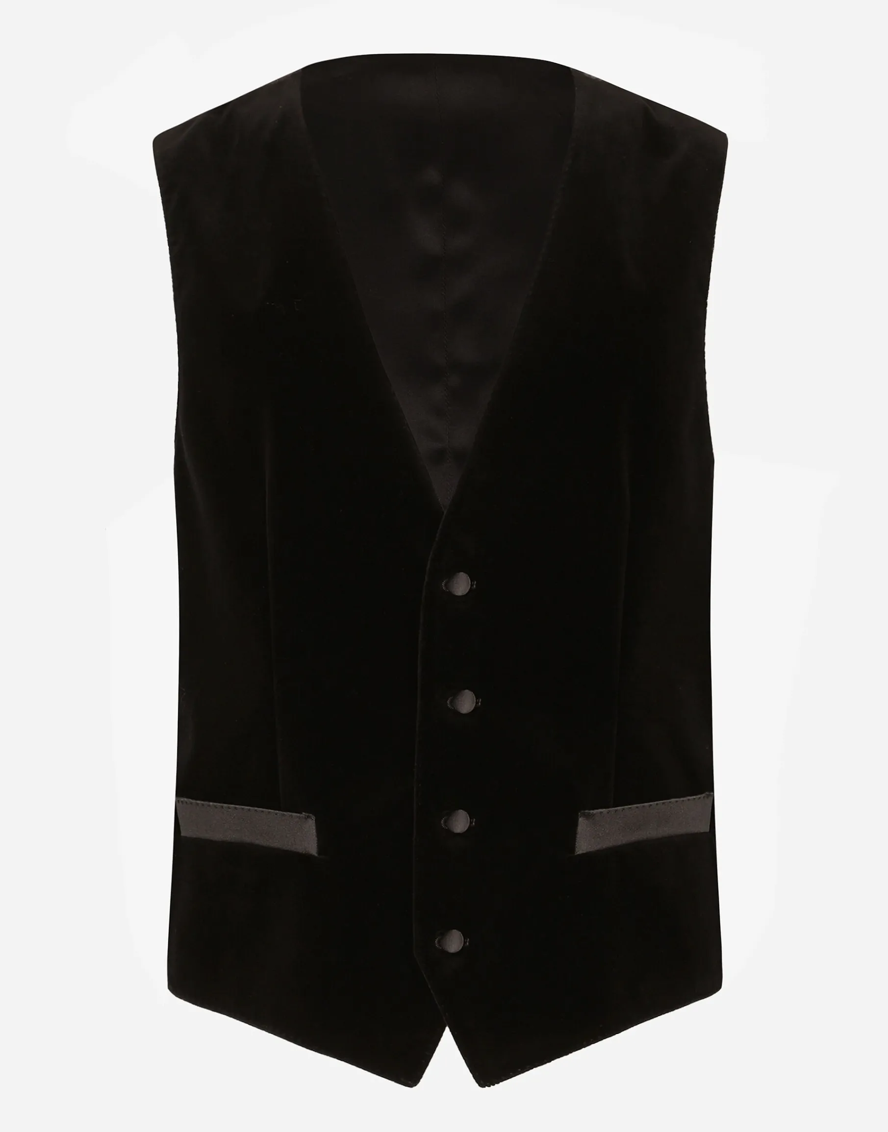 Single-breasted velvet vest