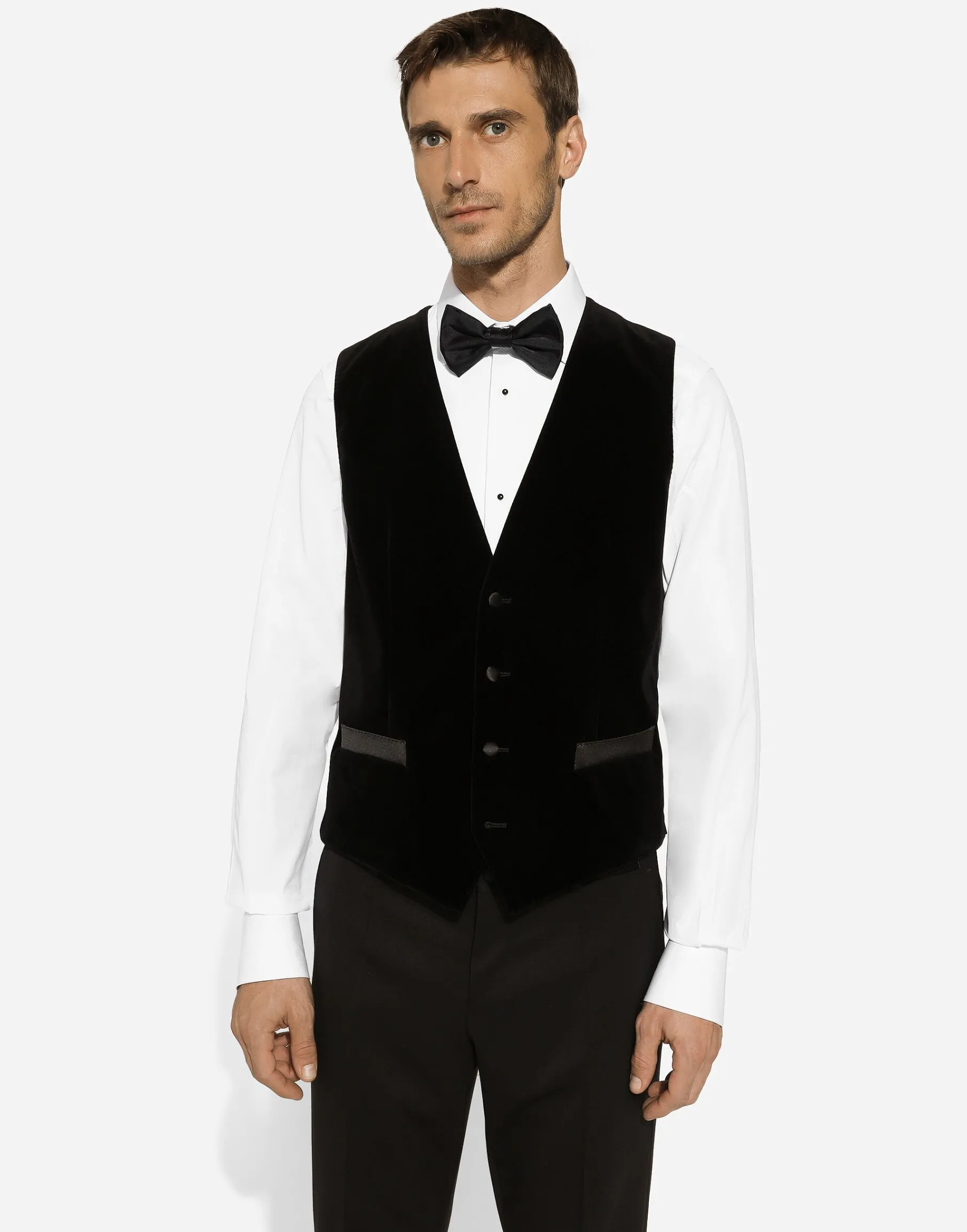Single-breasted velvet vest
