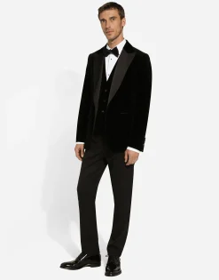 Single-breasted velvet vest