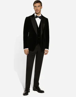 Single-breasted velvet vest