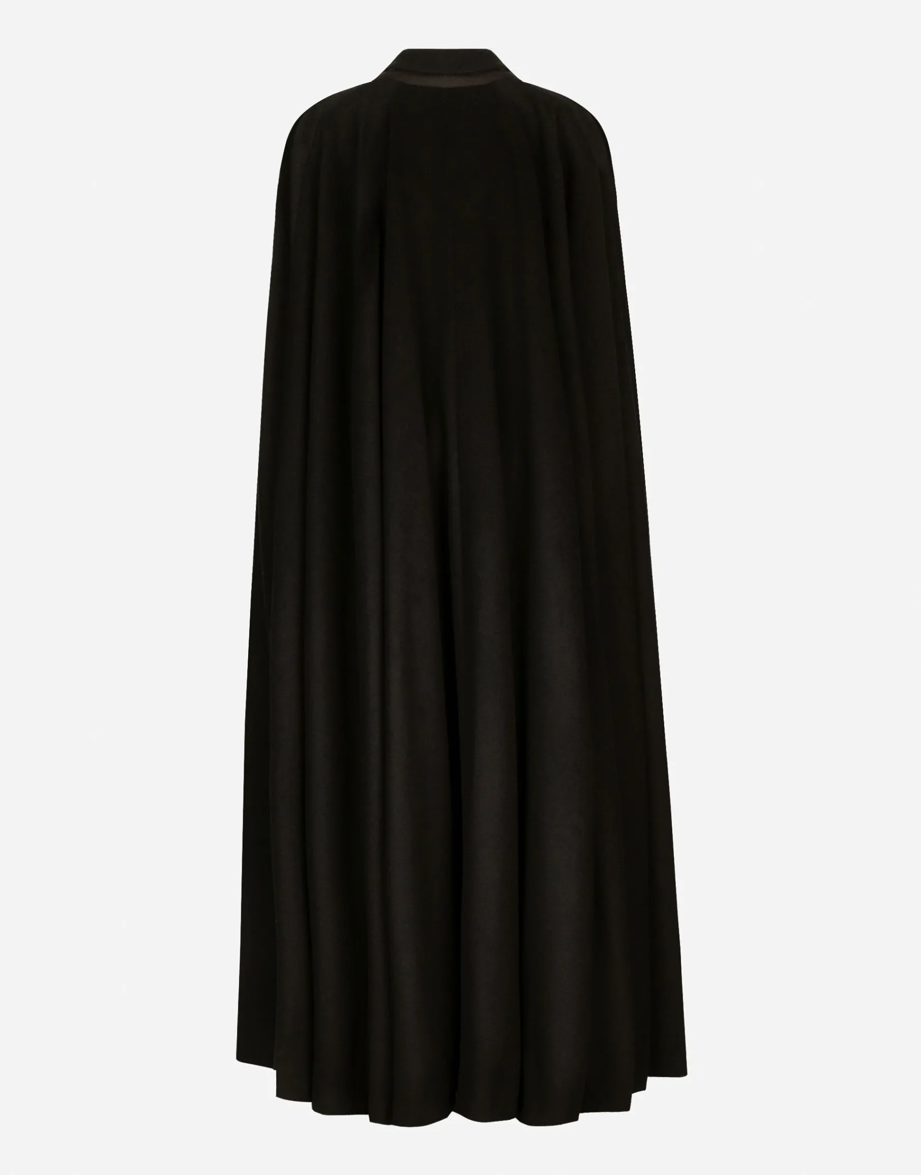 Single-breasted wool and cashmere cape