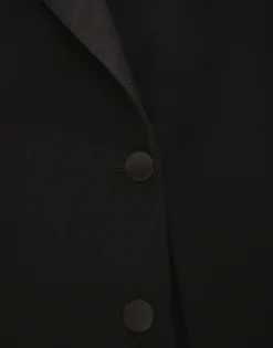 Single-breasted wool and cashmere cape