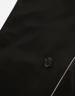 Single-breasted wool and cashmere cape