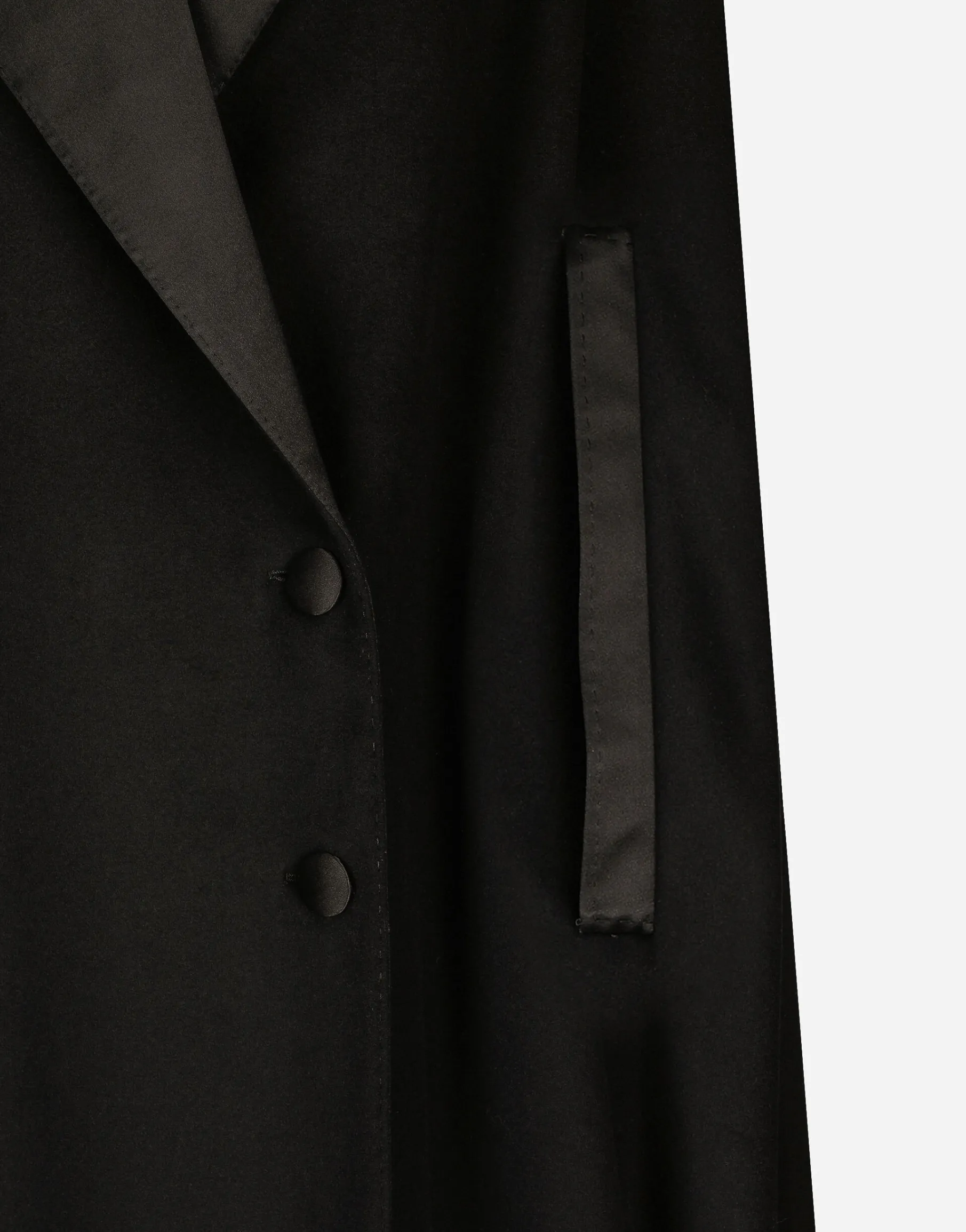 Single-breasted wool and cashmere cape
