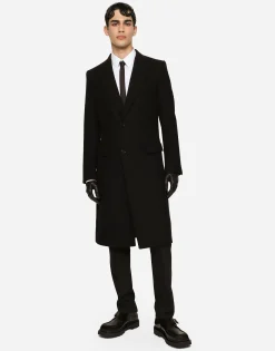 Single-breasted wool coat