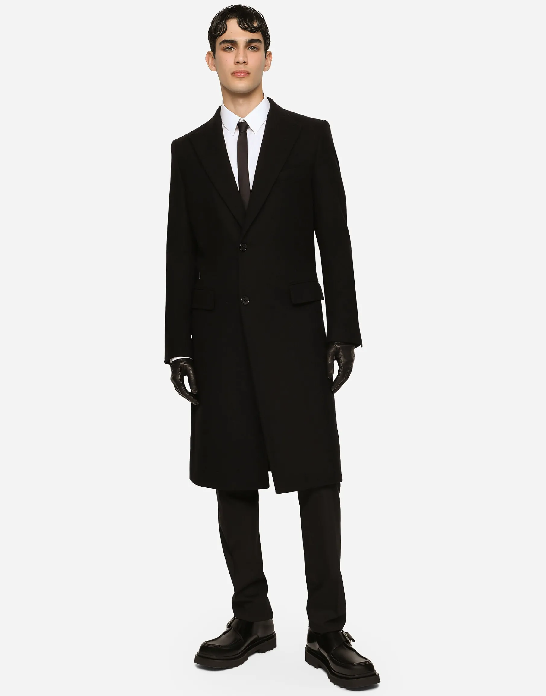 Single-breasted wool coat
