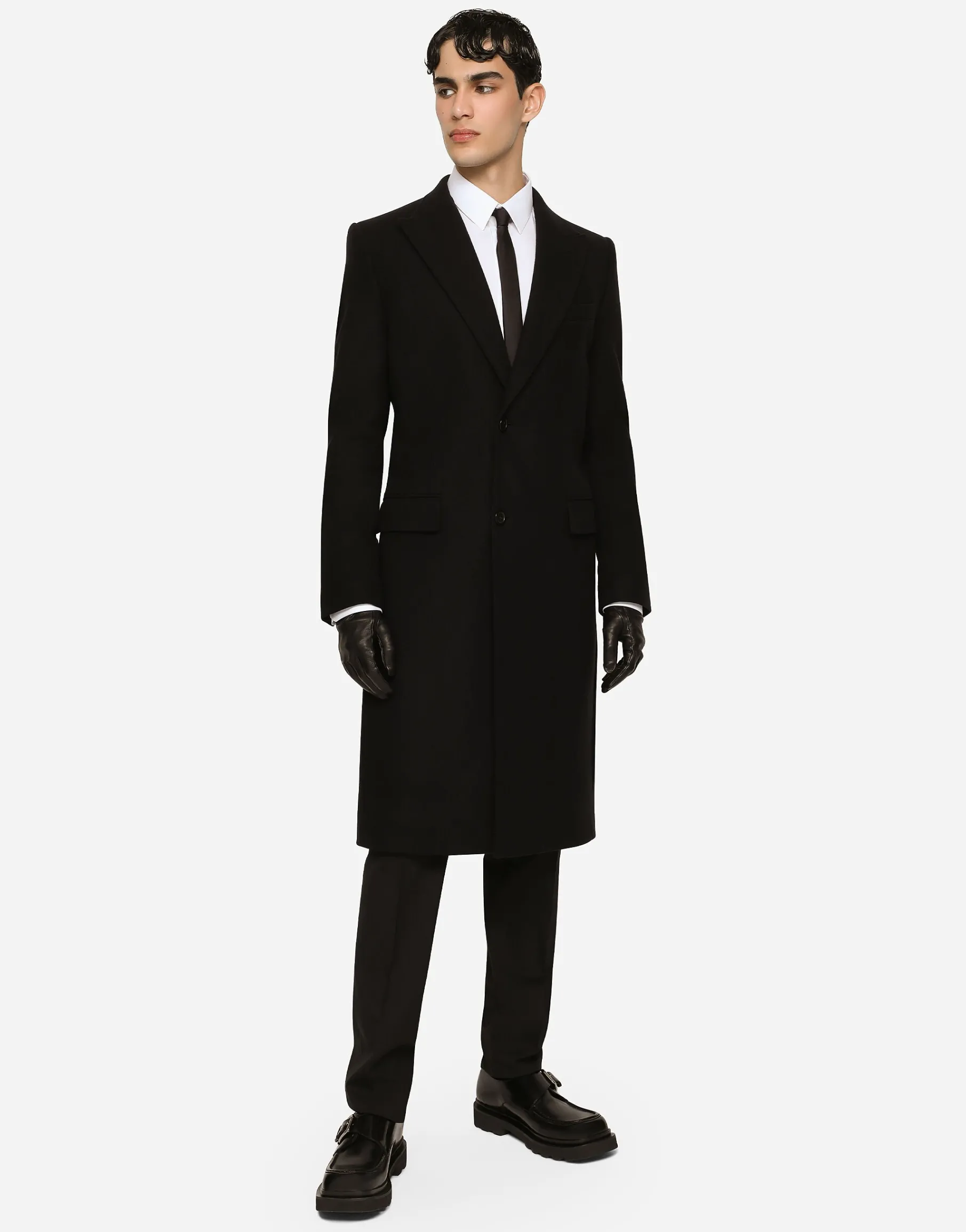 Single-breasted wool coat