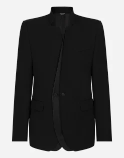 Single-breasted wool jacket