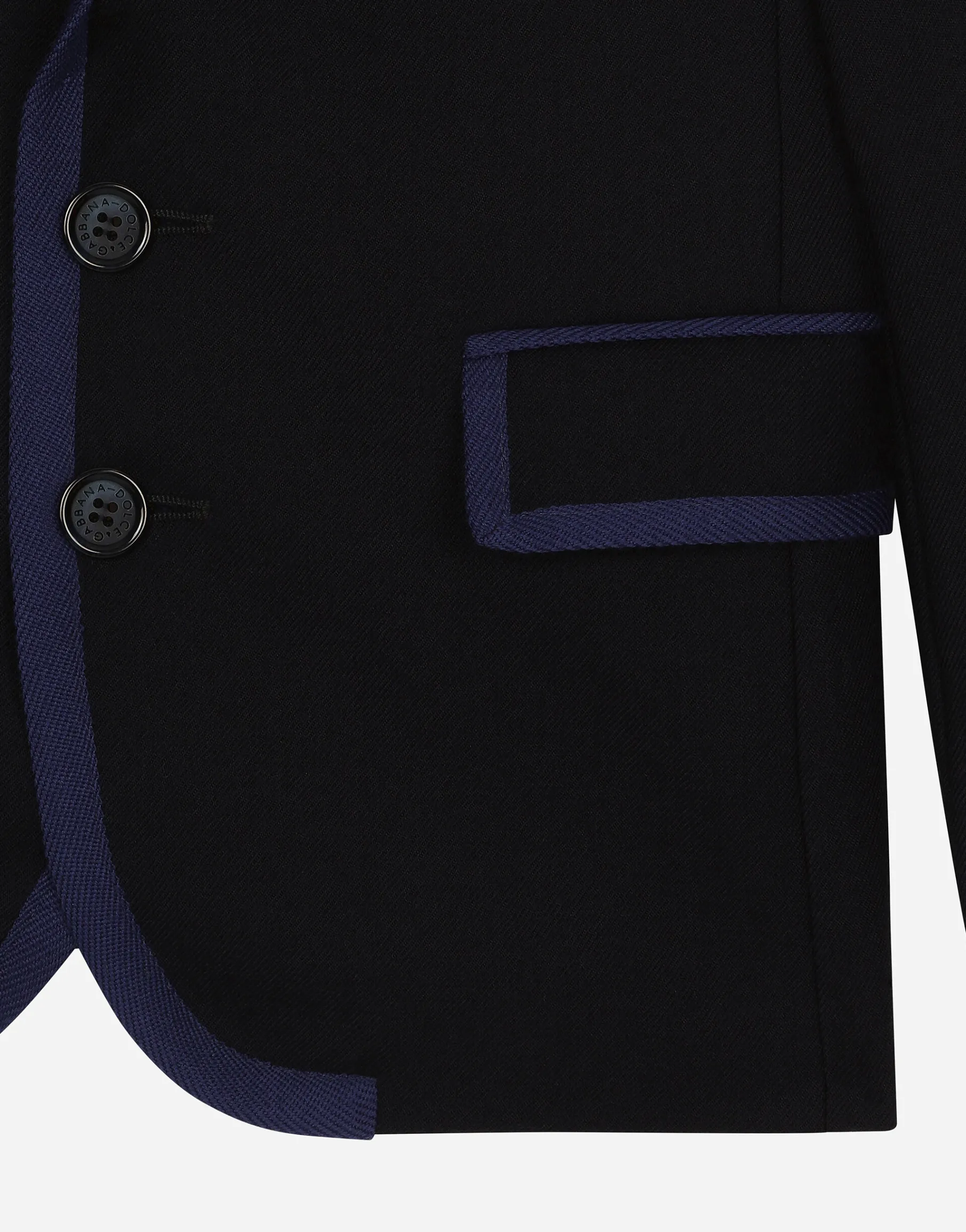 Single-breasted wool jacket with contrasting trim and DG logo
