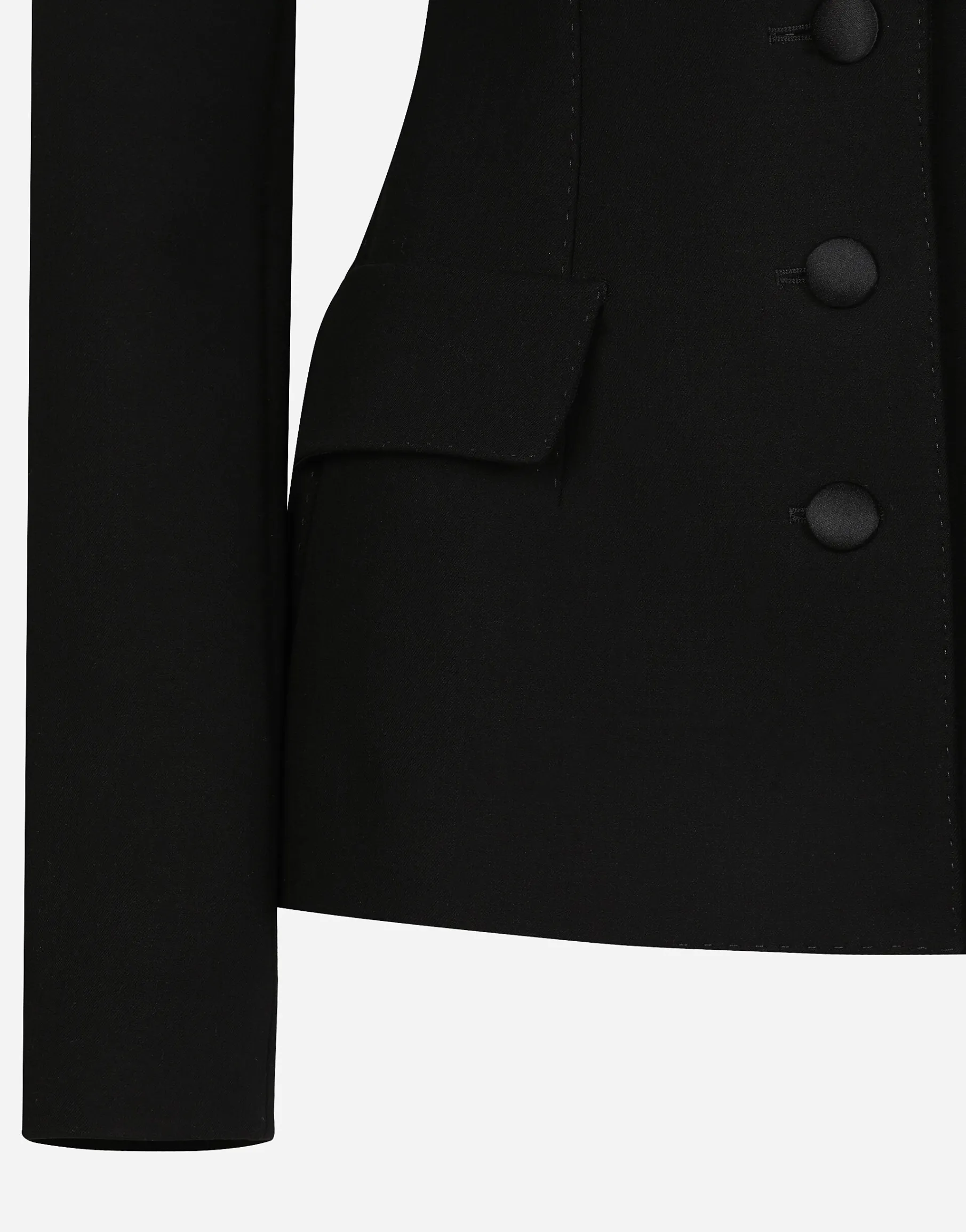 Single-breasted wool jacket with faux fur collar