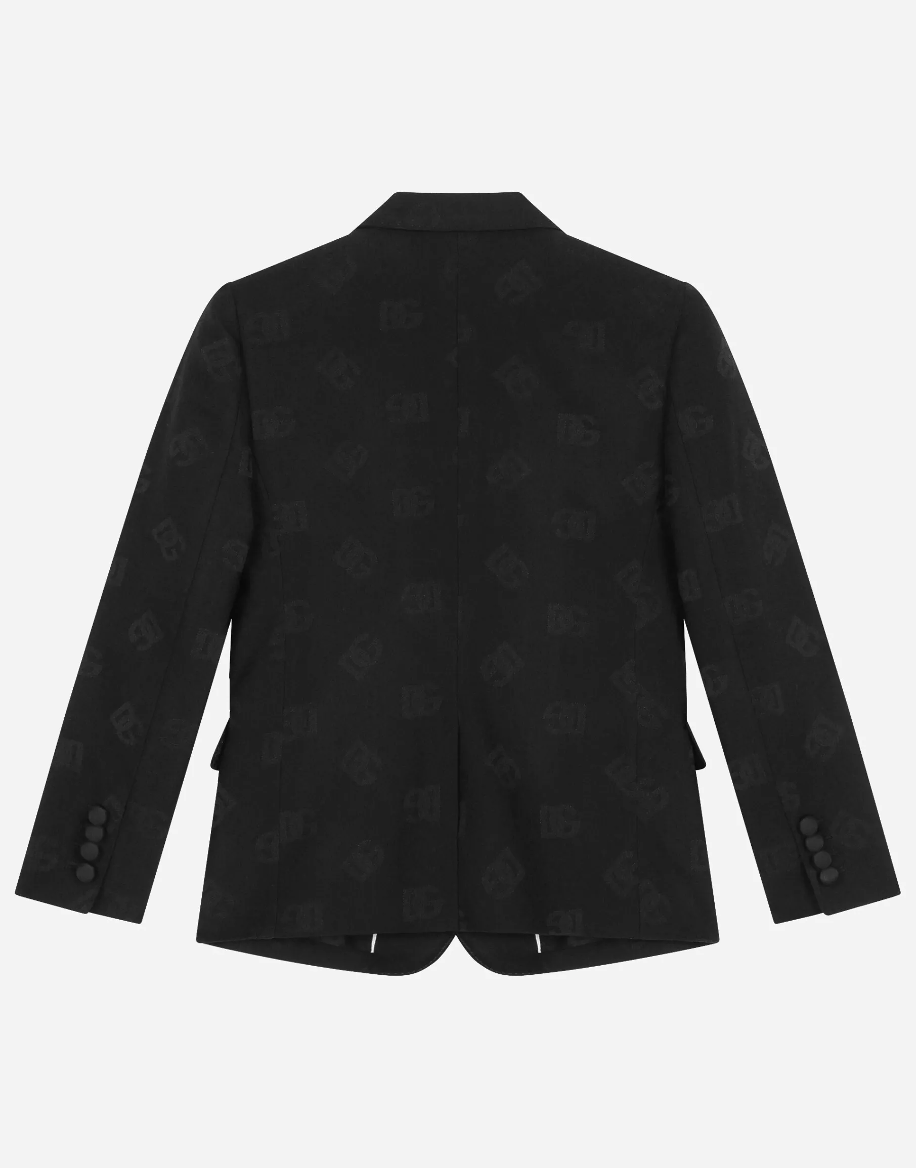 Single-breasted wool jacquard tuxedo jacket with DG logo