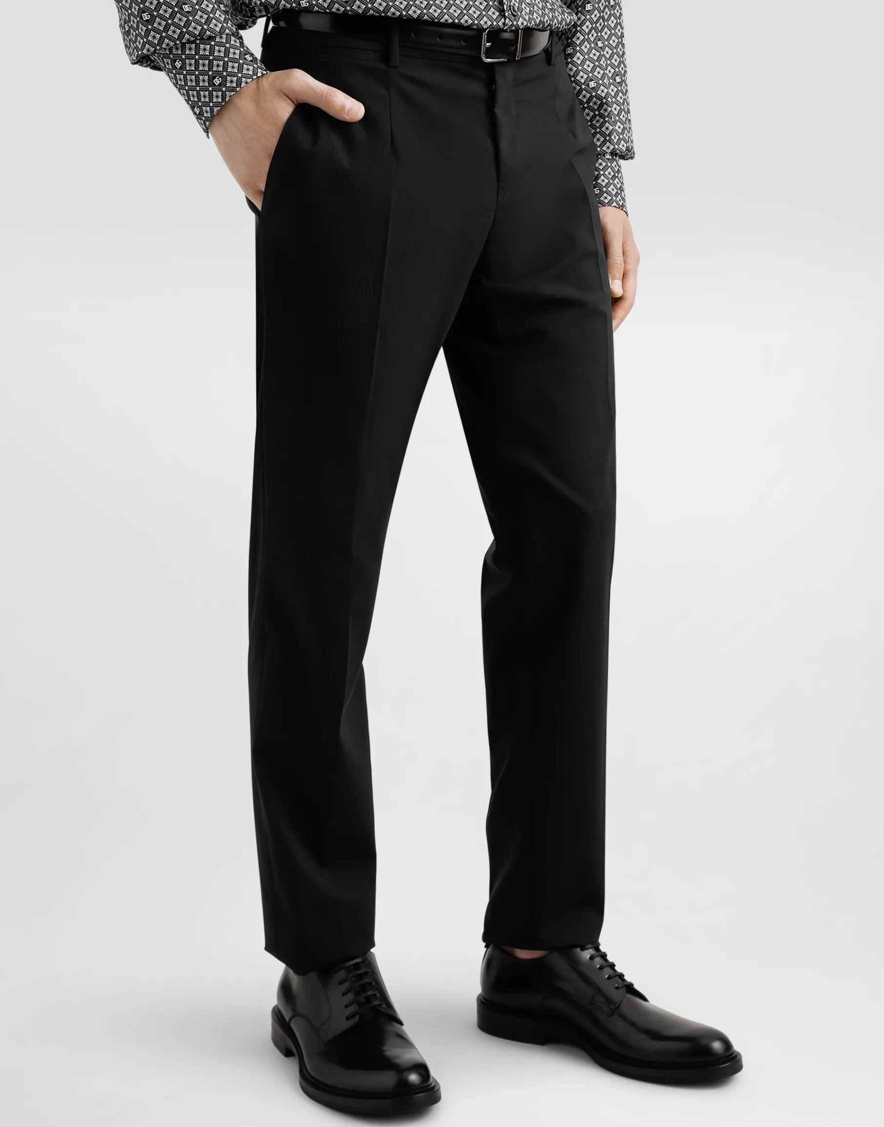 Single-breasted wool Martini-fit suit with heraldic emblem