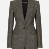 Single-breasted wool micro-tweed Turlington jacket