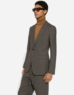 Single-breasted wool Taormina-fit jacket