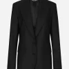 Single-breasted woolen jacket