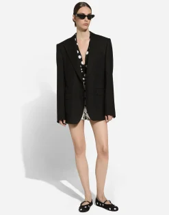Single-breasted woolen jacket