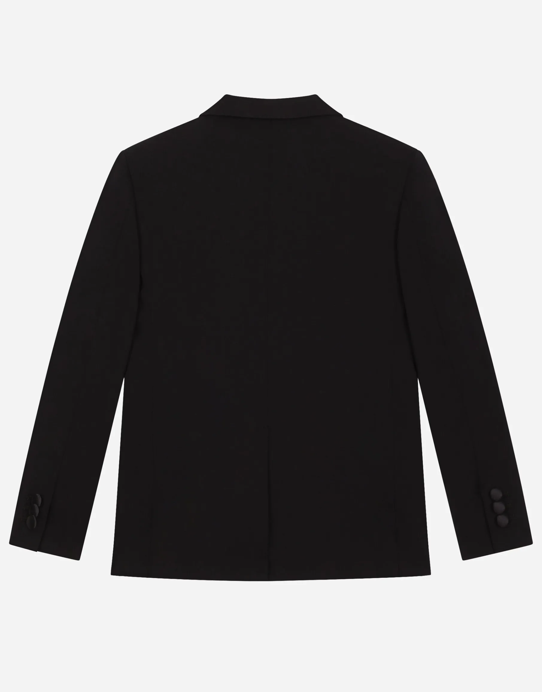 Single-breasted woolen jacket with duchesse inserts