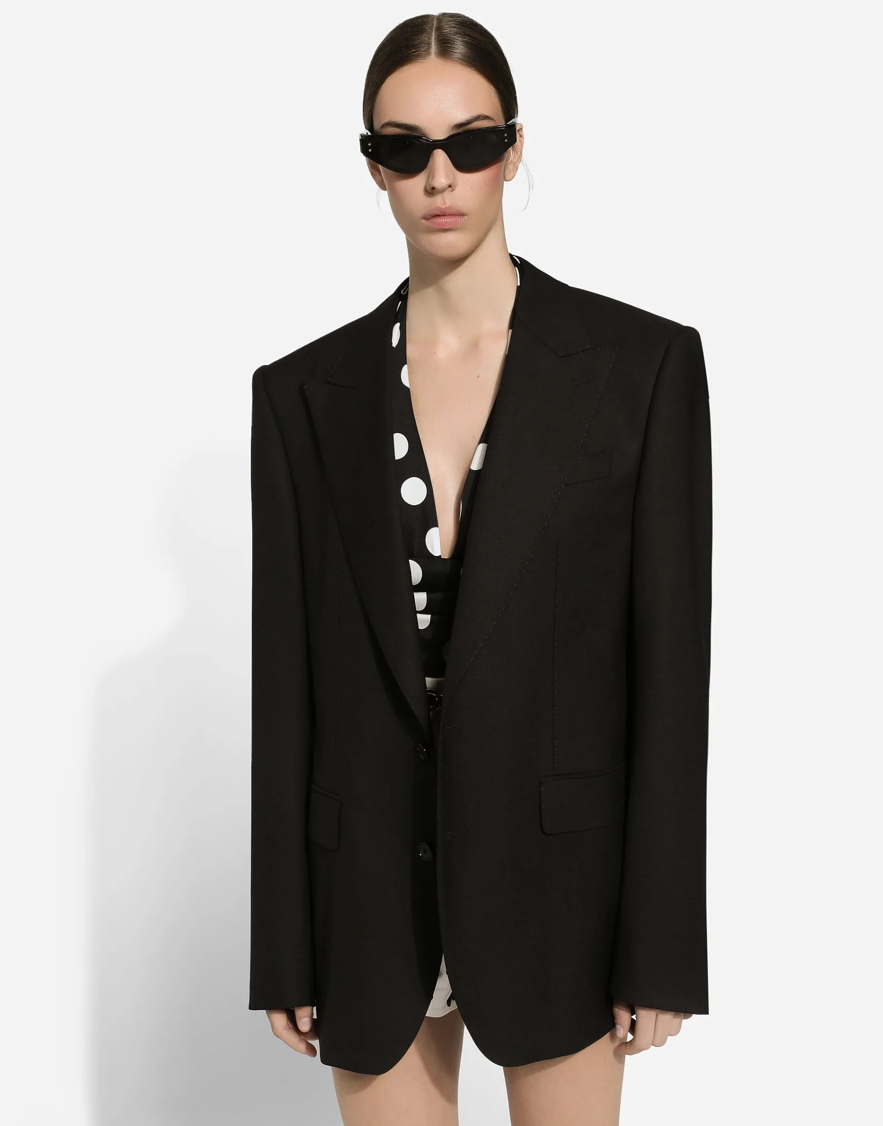 Single-breasted woolen jacket