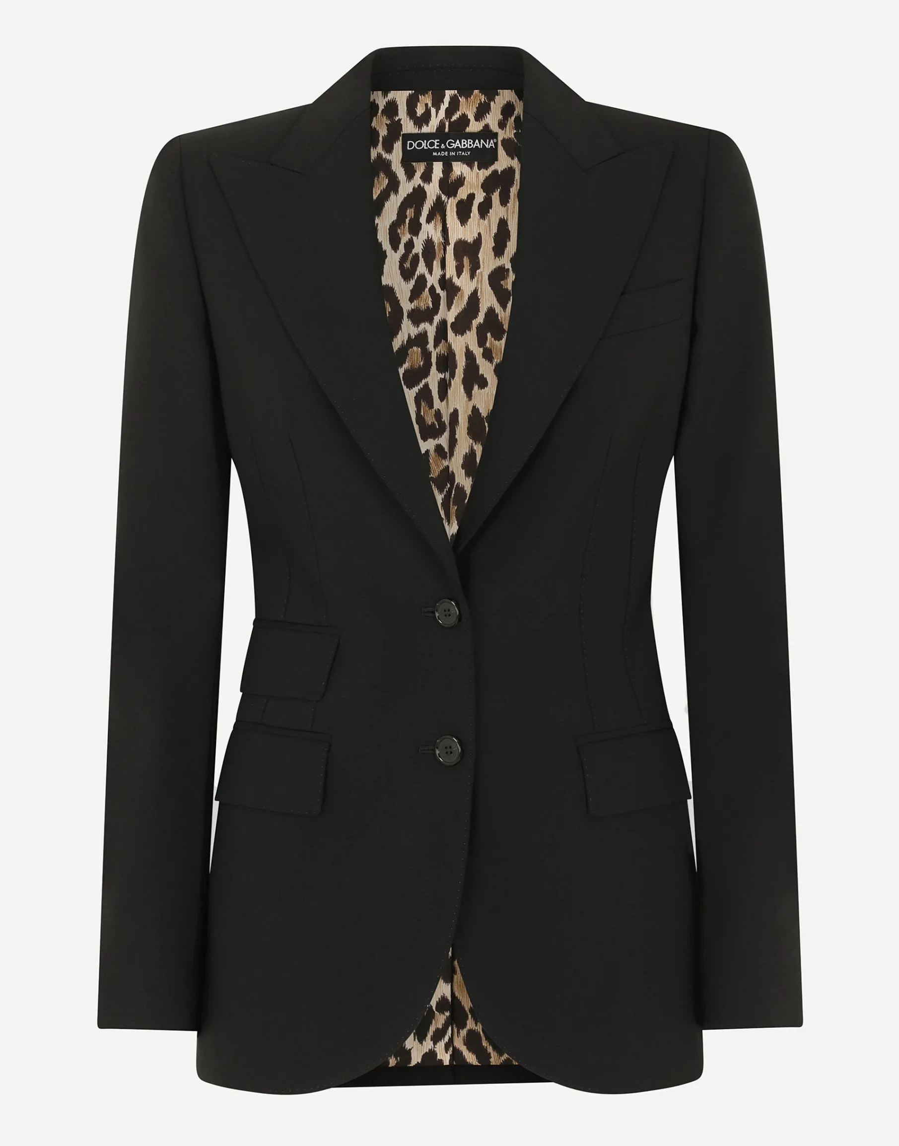 Single-breasted woolen Turlington blazer