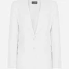 Single-breasted woolen Turlington blazer