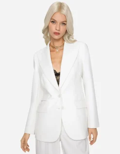 Single-breasted woolen Turlington blazer