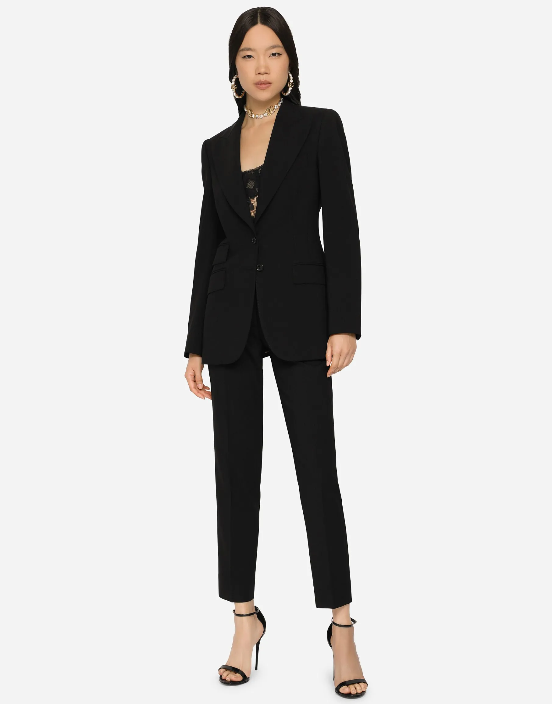 Single-breasted woolen Turlington blazer