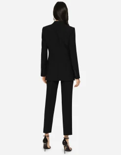 Single-breasted woolen Turlington blazer