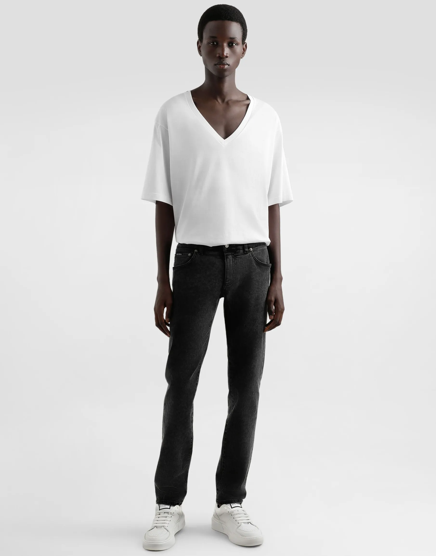Skinny stretch cotton jeans with tag