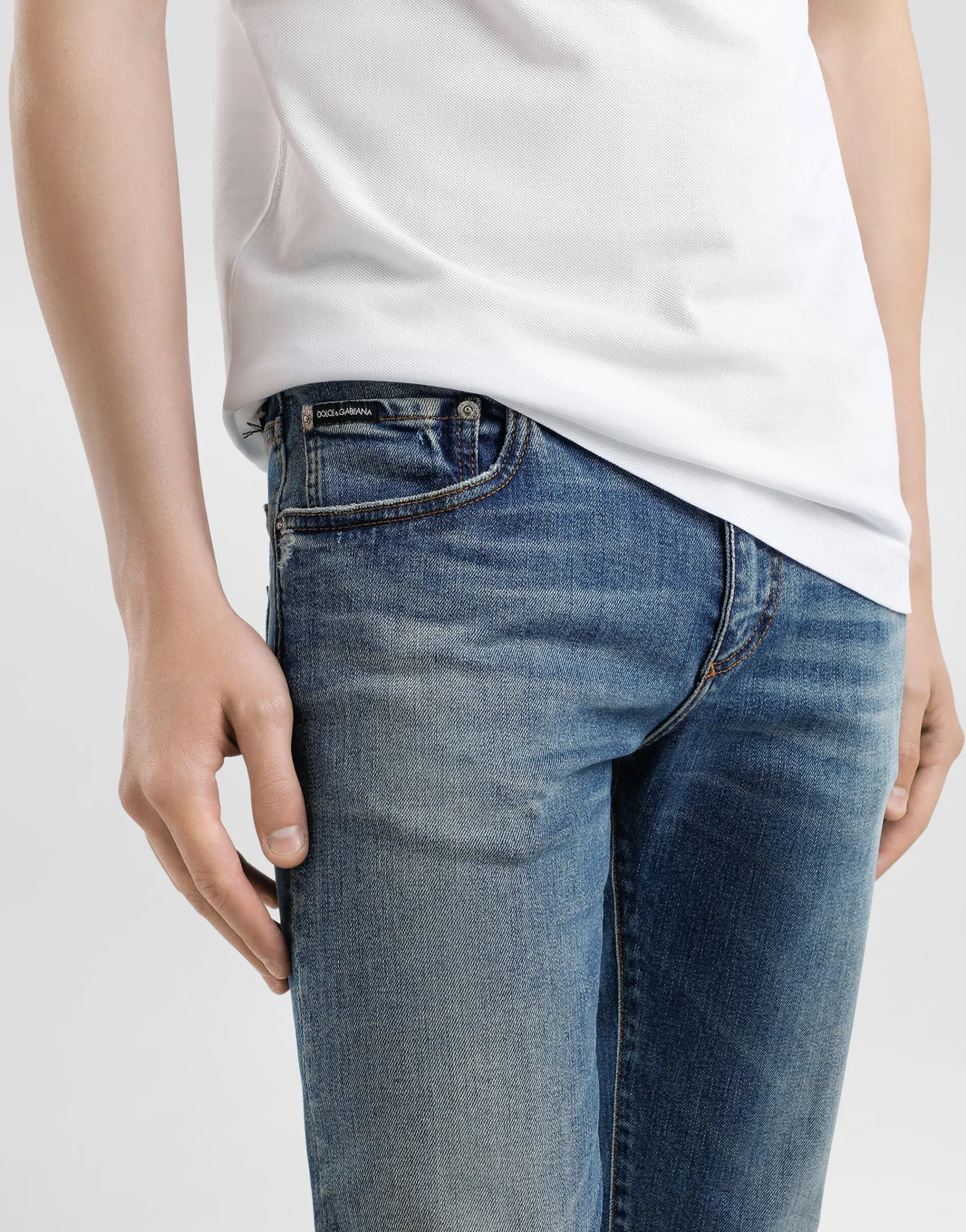 Skinny stretch cotton jeans with tag