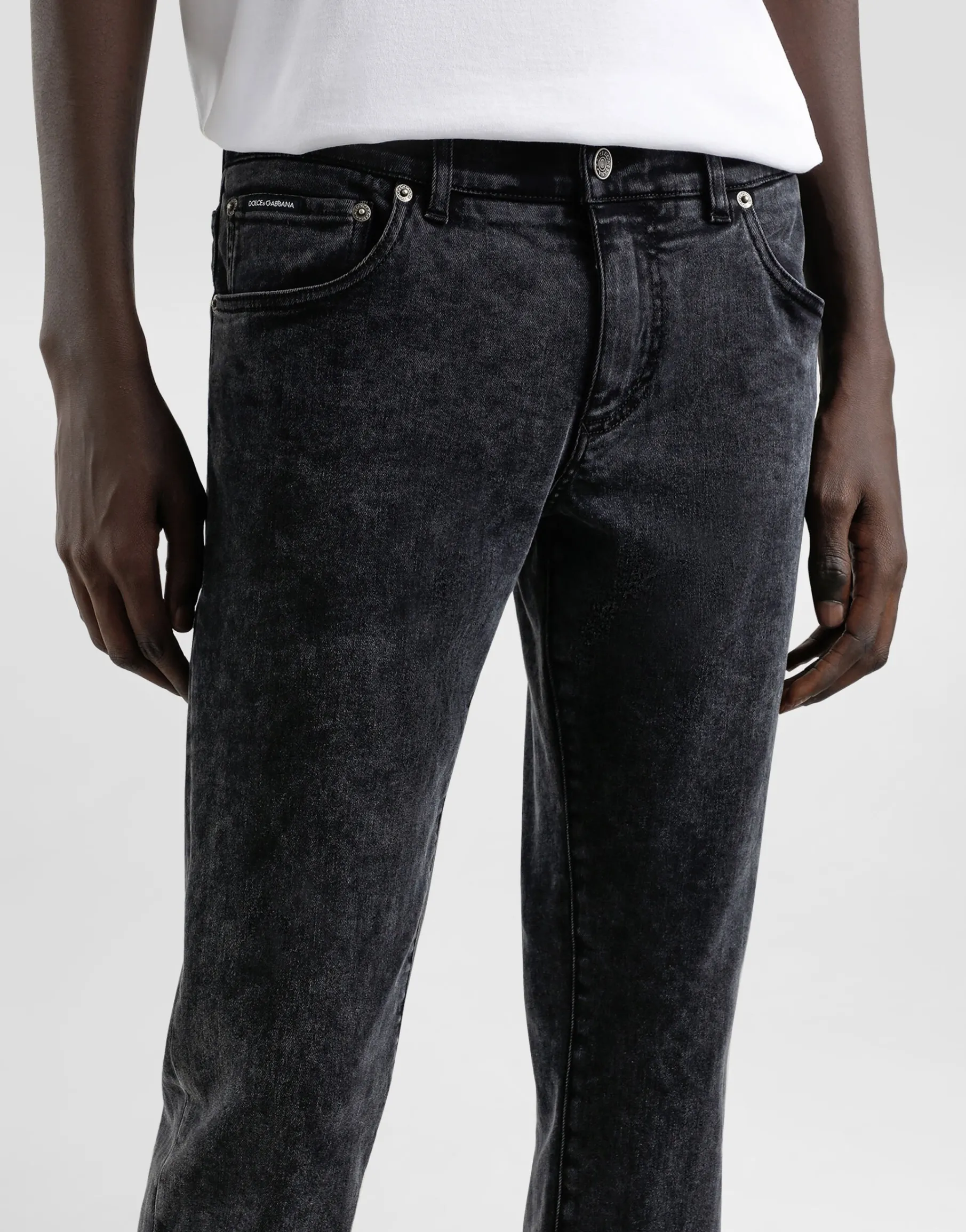Skinny stretch cotton jeans with tag