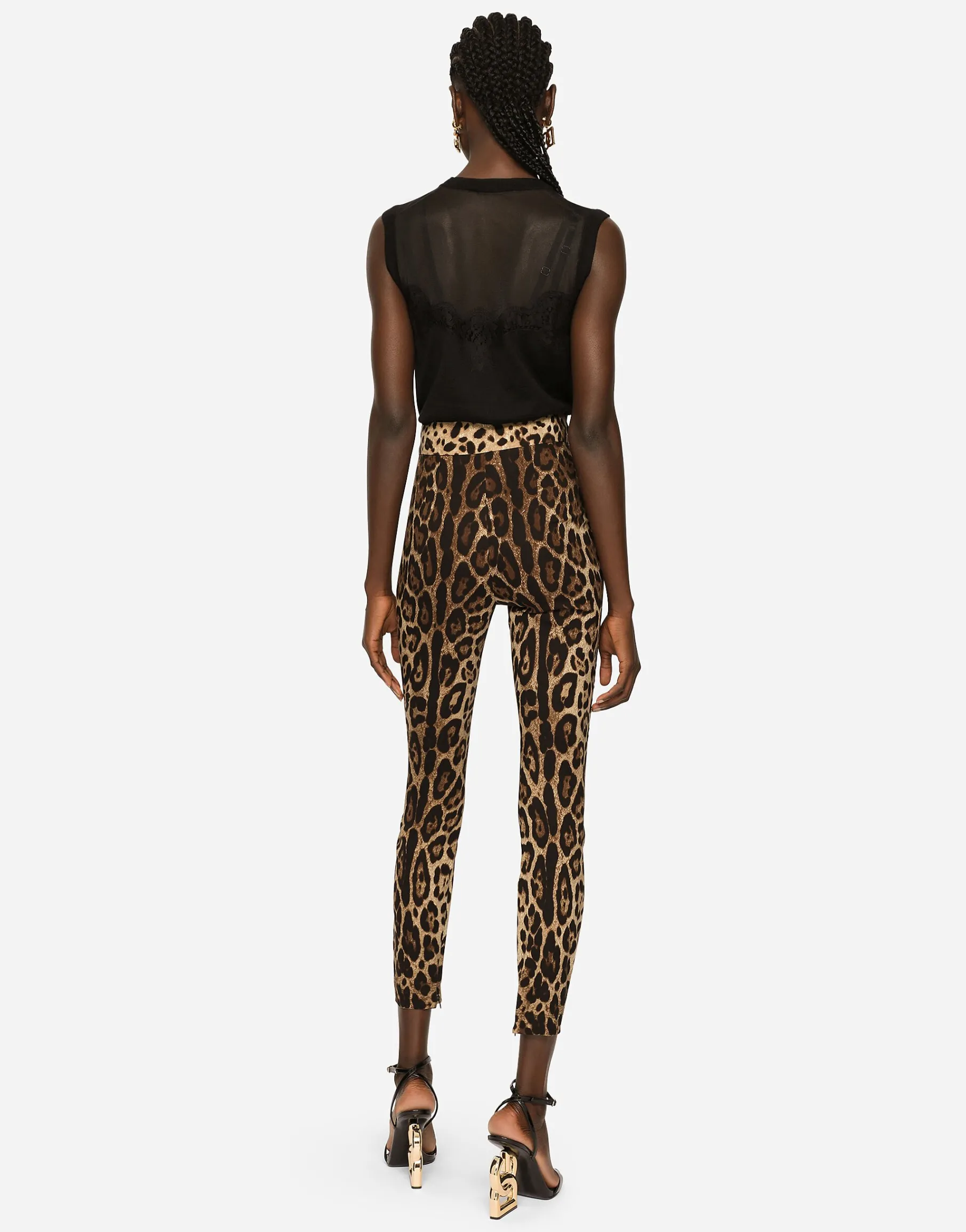 Sleeveless cashmere and silk sweater with lace