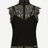 Sleeveless Chantilly lace top