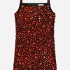 Sleeveless dress with fusible rhinestones