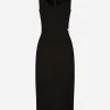 Sleeveless Milano rib midi dress
