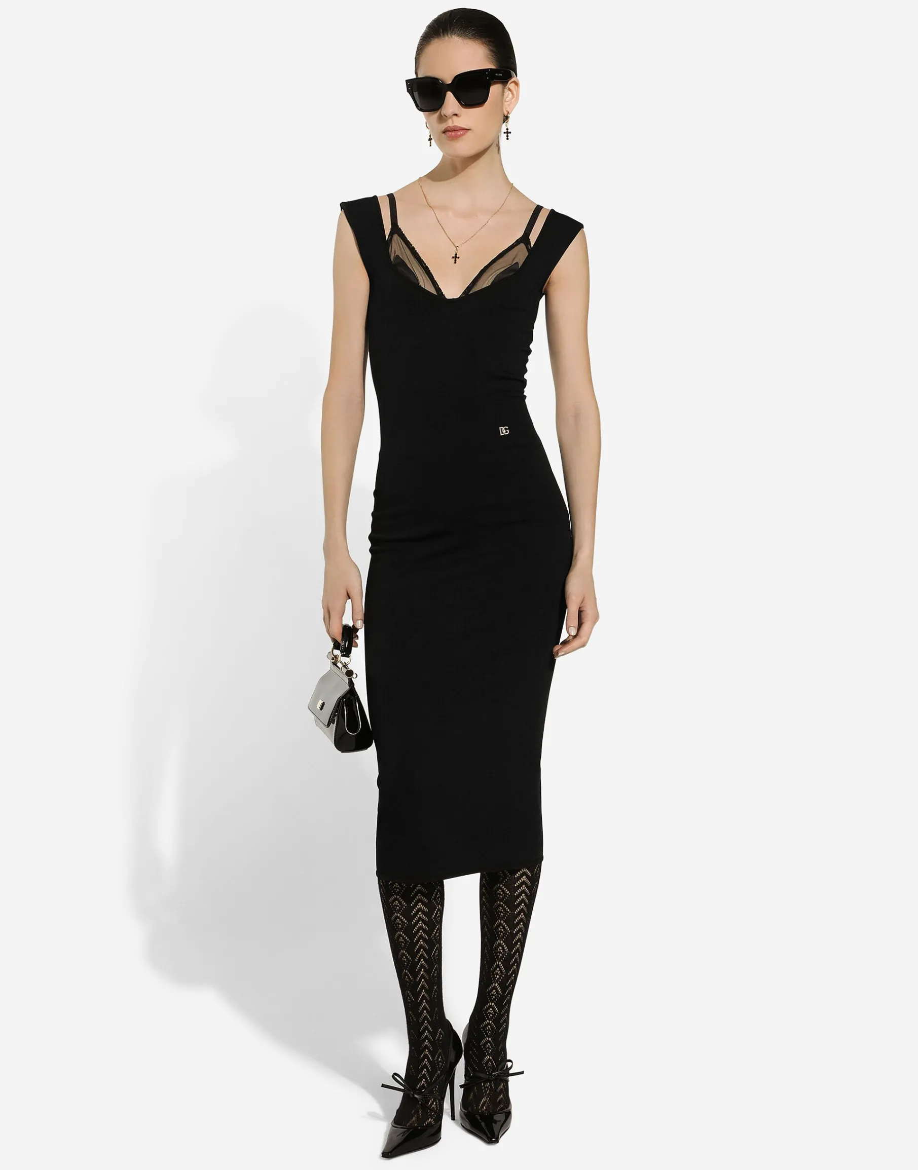 Sleeveless viscose knit dress