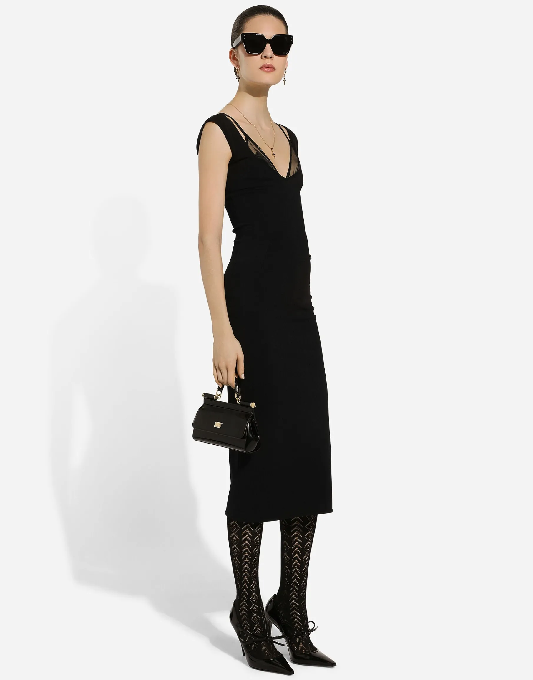 Sleeveless viscose knit dress