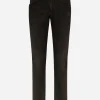 Slim fit stretch denim jeans with subtle abrasions