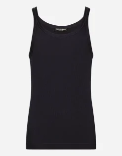Slim-fit fine-rib singlet