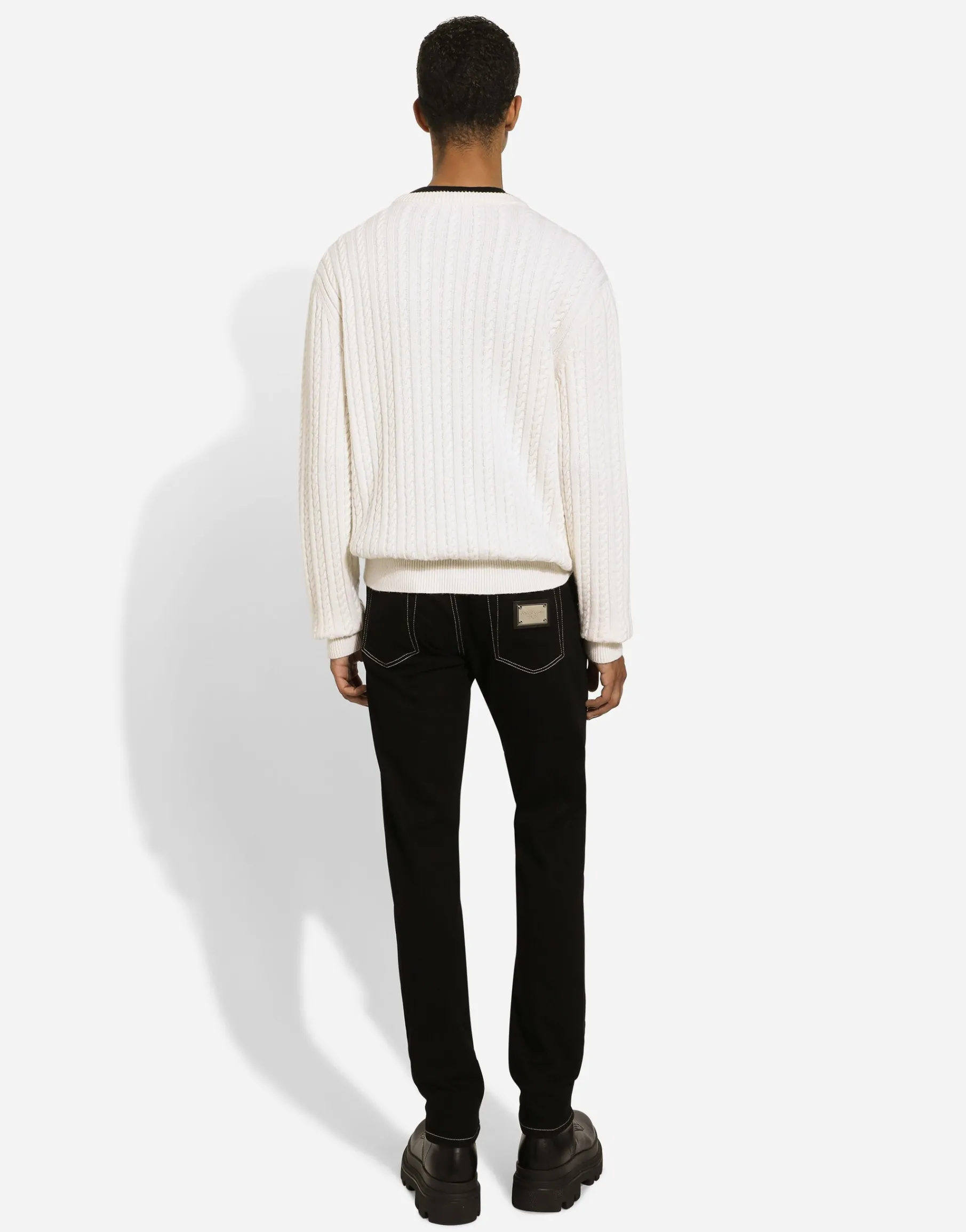 Slim-fit stretch black denim jeans