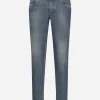 Slim-fit stretch blue denim jeans