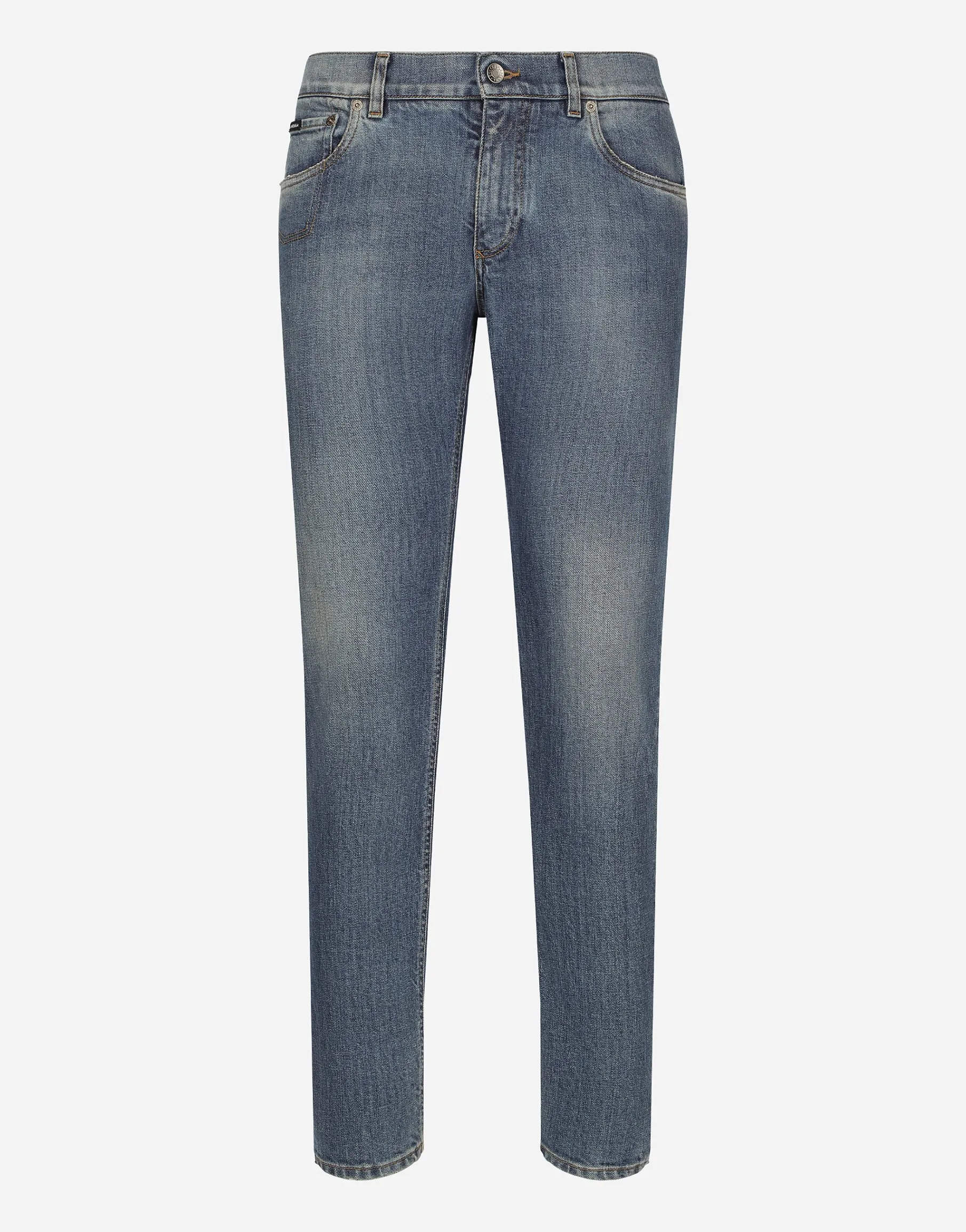 Slim-fit stretch blue denim jeans