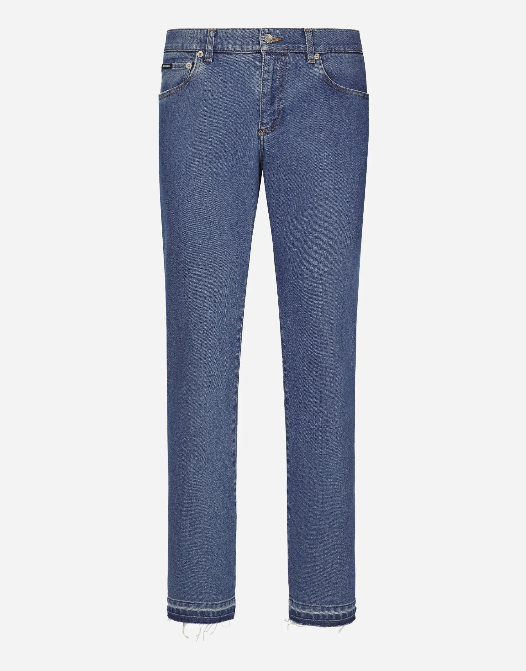 Slim-fit stretch blue denim jeans