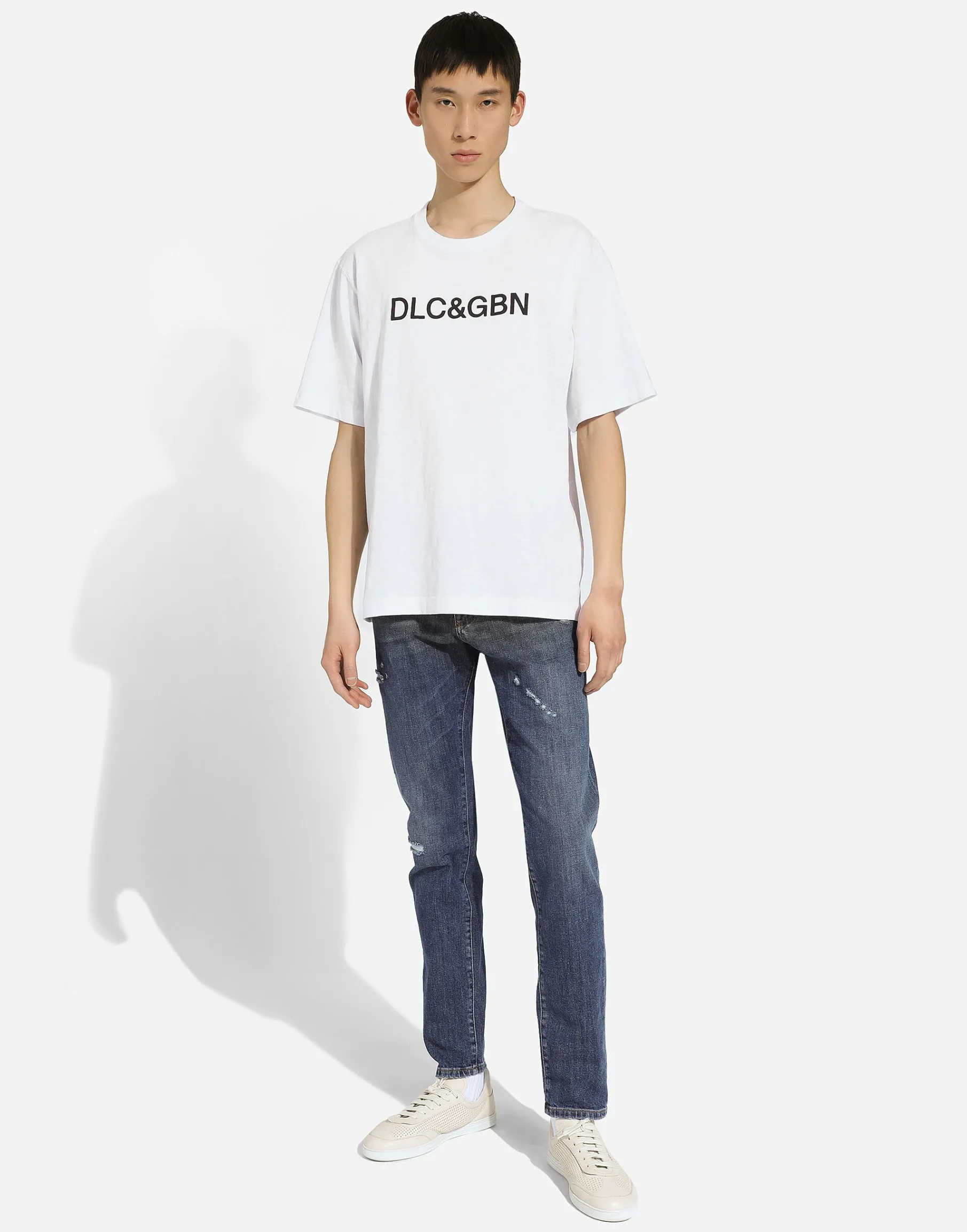 Slim-fit stretch blue denim jeans