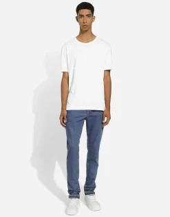 Slim-fit stretch blue denim jeans