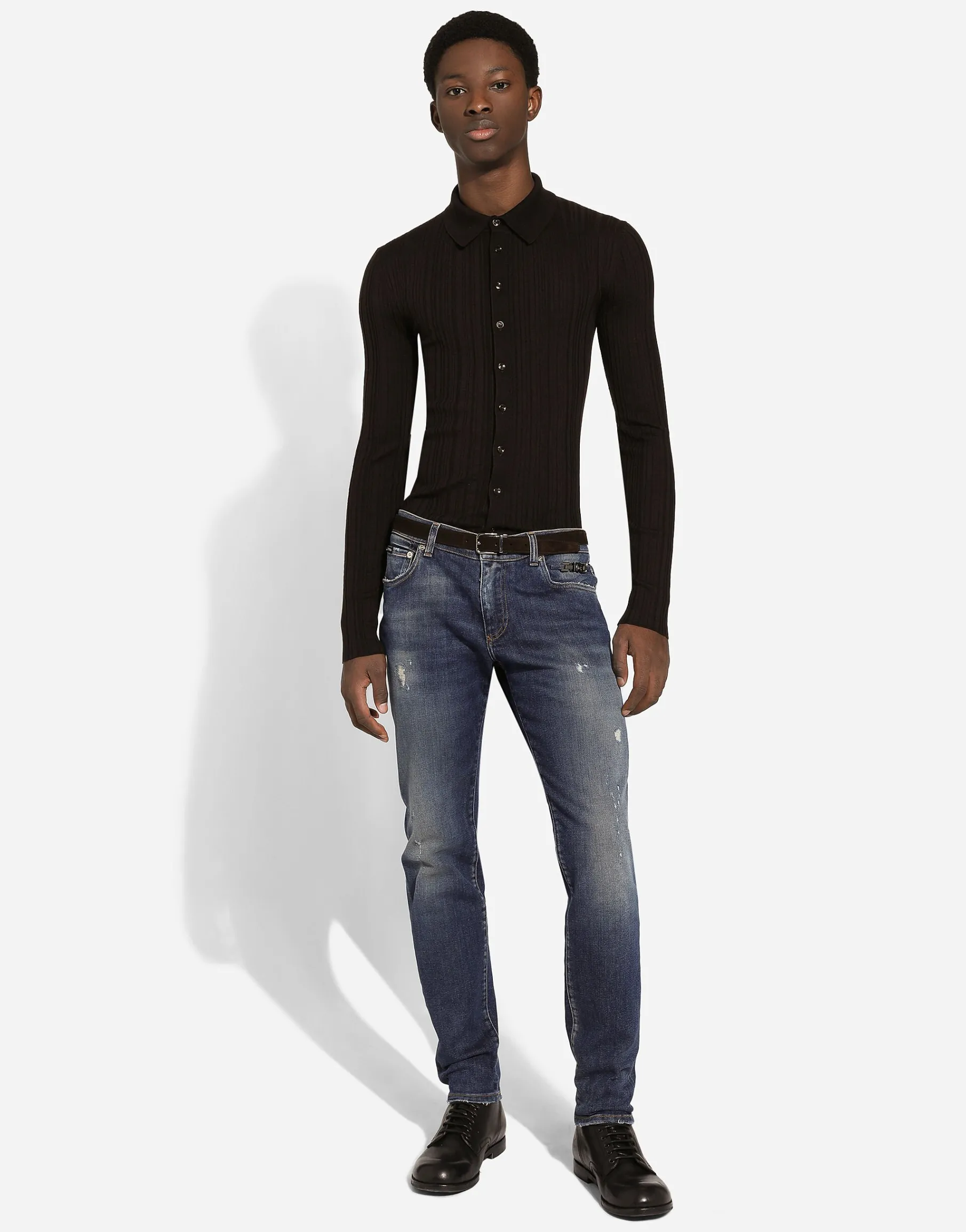 Slim-fit stretch denim jeans