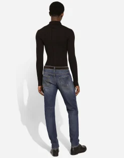 Slim-fit stretch denim jeans