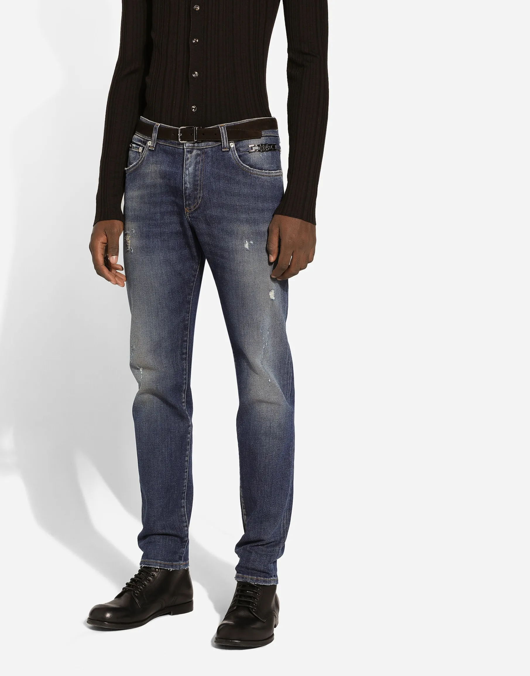 Slim-fit stretch denim jeans
