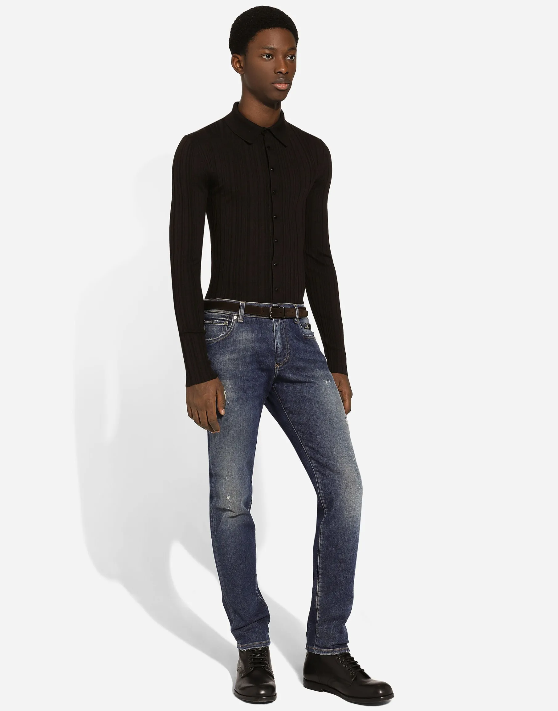 Slim-fit stretch denim jeans