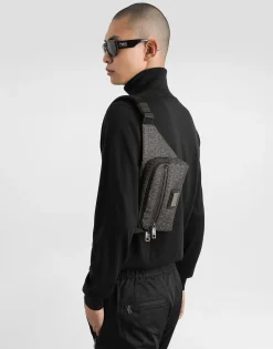 Small coated jacquard belt bag